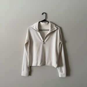 Athleta Off-White Quarter-Zip